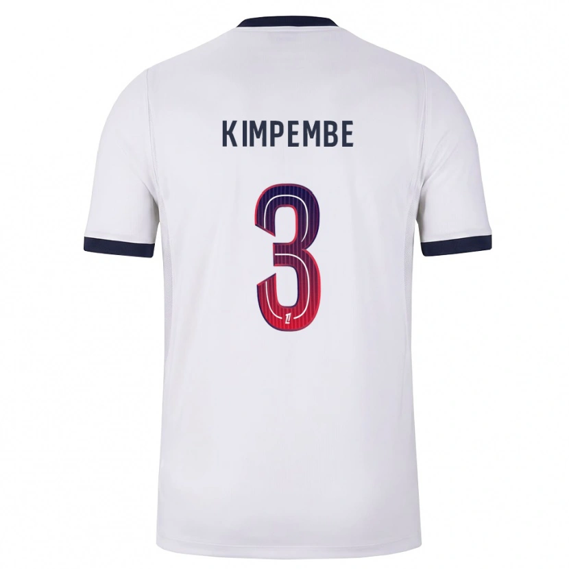 Danxen Kinder Presnel Kimpembe #3 Weiß Schwarz Rot Auswärtstrikot Trikot 2026/27 T-Shirt