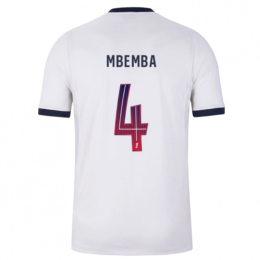 Danxen Kinder Stanislas Mbemba #4 Weiß Schwarz Rot Auswärtstrikot Trikot 2026/27 T-Shirt