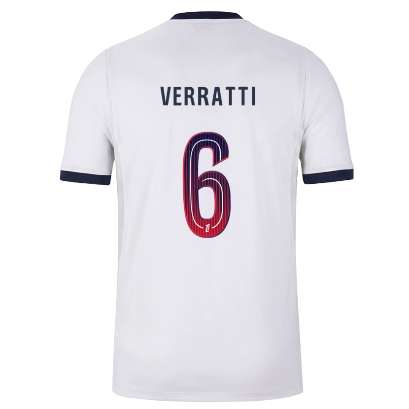 Danxen Kinder Marco Verratti #6 Weiß Schwarz Rot Auswärtstrikot Trikot 2026/27 T-Shirt
