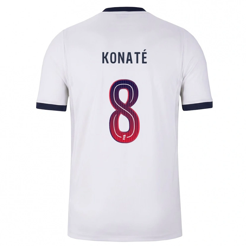 Danxen Kinder Seydou Konaté #8 Weiß Schwarz Rot Auswärtstrikot Trikot 2026/27 T-Shirt