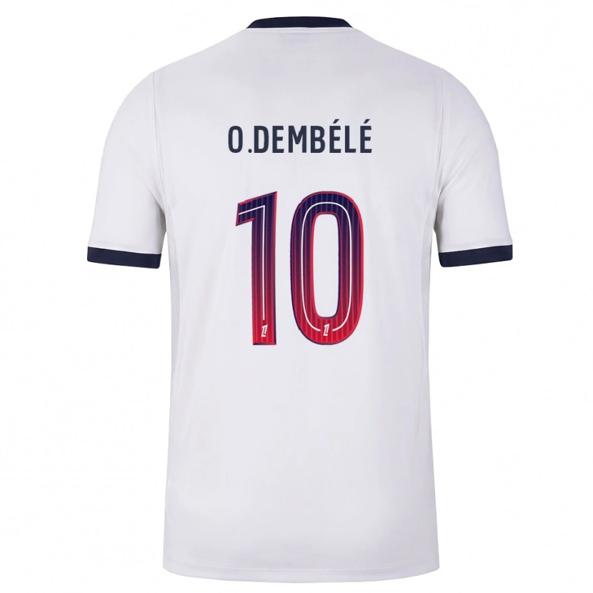 Danxen Kinder Ousmane Dembélé #10 Weiß Schwarz Rot Auswärtstrikot Trikot 2026/27 T-Shirt
