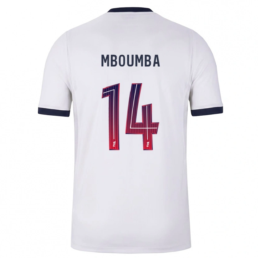 Danxen Kinder Nathan Mboumba #14 Weiß Schwarz Rot Auswärtstrikot Trikot 2026/27 T-Shirt
