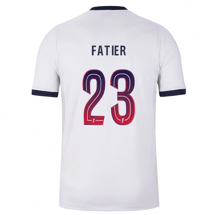Danxen Kinder Noémie Fatier #23 Weiß Schwarz Rot Auswärtstrikot Trikot 2026/27 T-Shirt