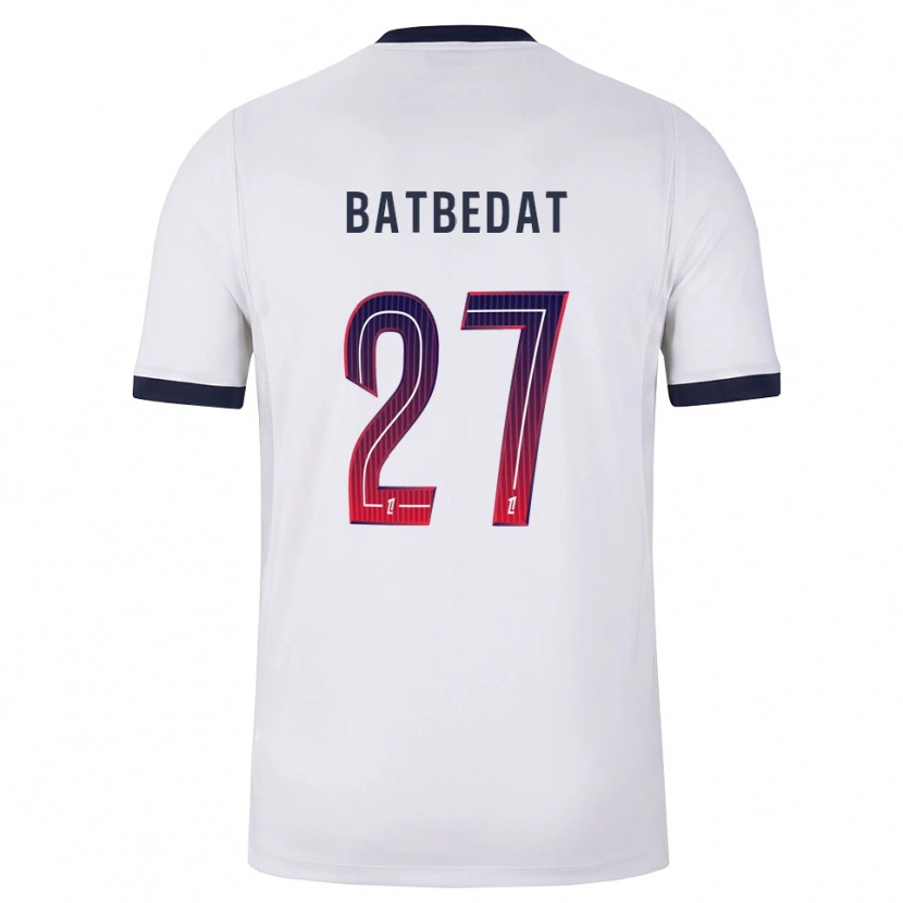 Danxen Kinder Lucas Batbedat #27 Weiß Schwarz Rot Auswärtstrikot Trikot 2026/27 T-Shirt