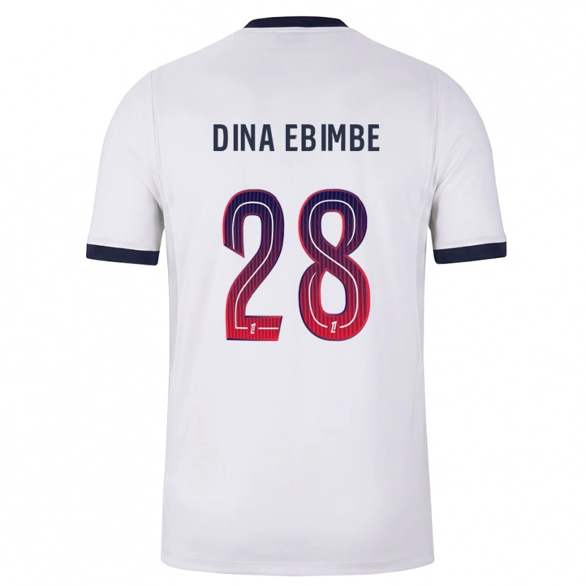 Danxen Kinder Eric Junior Dina Ebimbe #28 Weiß Schwarz Rot Auswärtstrikot Trikot 2026/27 T-Shirt