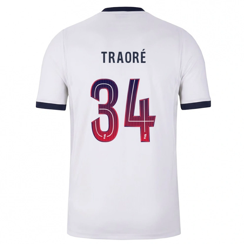 Danxen Kinder Naolia Traoré #34 Weiß Schwarz Rot Auswärtstrikot Trikot 2026/27 T-Shirt