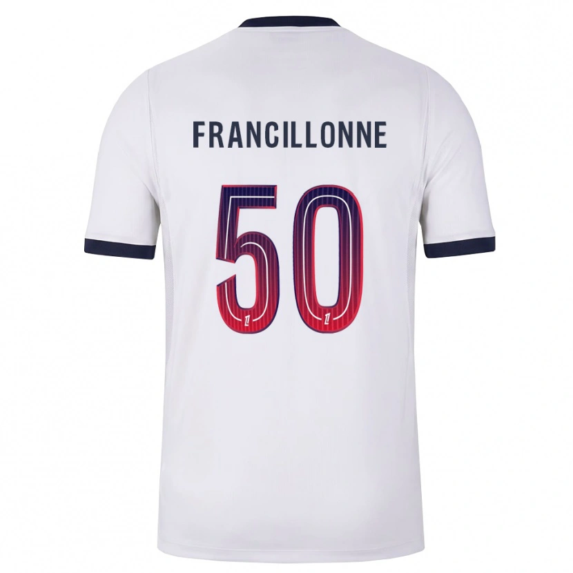 Danxen Kinder Bryan Francillonne #50 Weiß Schwarz Rot Auswärtstrikot Trikot 2026/27 T-Shirt