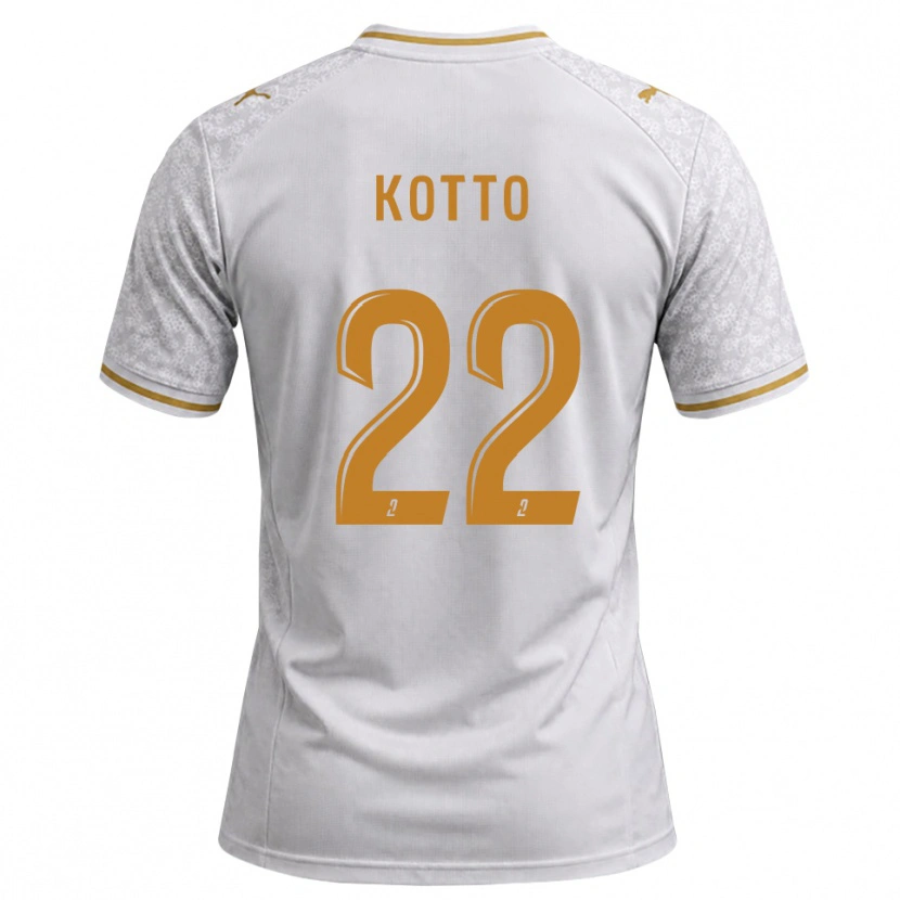 Danxen Kinder Samuel Kotto #22 Weiß Grau Goldrute Auswärtstrikot Trikot 2026/27 T-Shirt