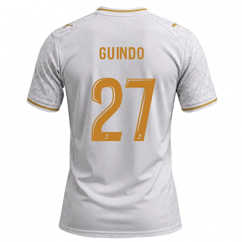 Danxen Kinder Daouda Guindo #27 Weiß Grau Goldrute Auswärtstrikot Trikot 2026/27 T-Shirt