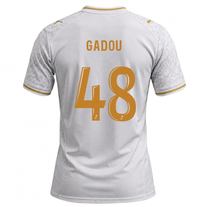 Danxen Kinder Arone Gadou #48 Weiß Grau Goldrute Auswärtstrikot Trikot 2026/27 T-Shirt