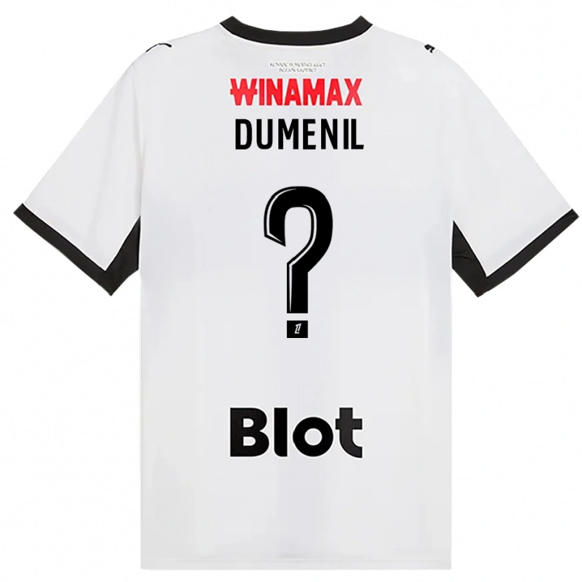 Danxen Kinder Kylian Dumenil #0 Schwarz Weiß Rot Auswärtstrikot Trikot 2026/27 T-Shirt