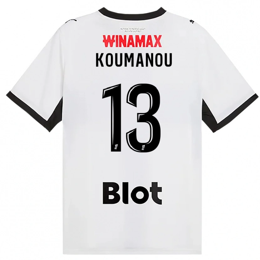 Danxen Kinder Noa Koumanou #13 Schwarz Weiß Rot Auswärtstrikot Trikot 2026/27 T-Shirt