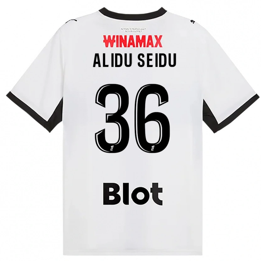 Danxen Kinder Alidu Seidu #36 Schwarz Weiß Rot Auswärtstrikot Trikot 2026/27 T-Shirt
