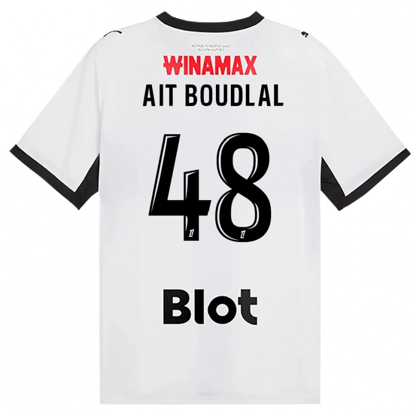 Danxen Kinder Abdelhamid Ait Boudlal #48 Schwarz Weiß Rot Auswärtstrikot Trikot 2026/27 T-Shirt
