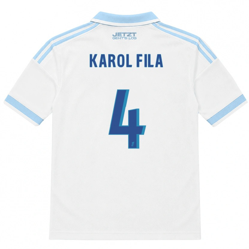 Danxen Kinder Karol Fila #4 Hellblau Weiß Rot Auswärtstrikot Trikot 2026/27 T-Shirt