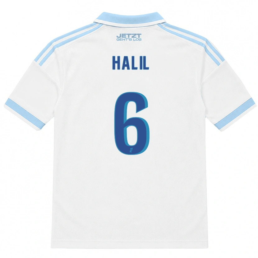 Danxen Kinder Fouad Halil #6 Hellblau Weiß Rot Auswärtstrikot Trikot 2026/27 T-Shirt