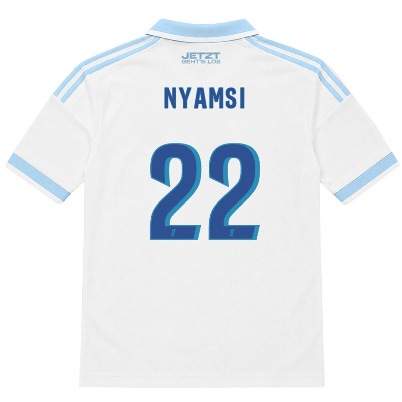 Danxen Kinder Gerzino Nyamsi #22 Hellblau Weiß Rot Auswärtstrikot Trikot 2026/27 T-Shirt