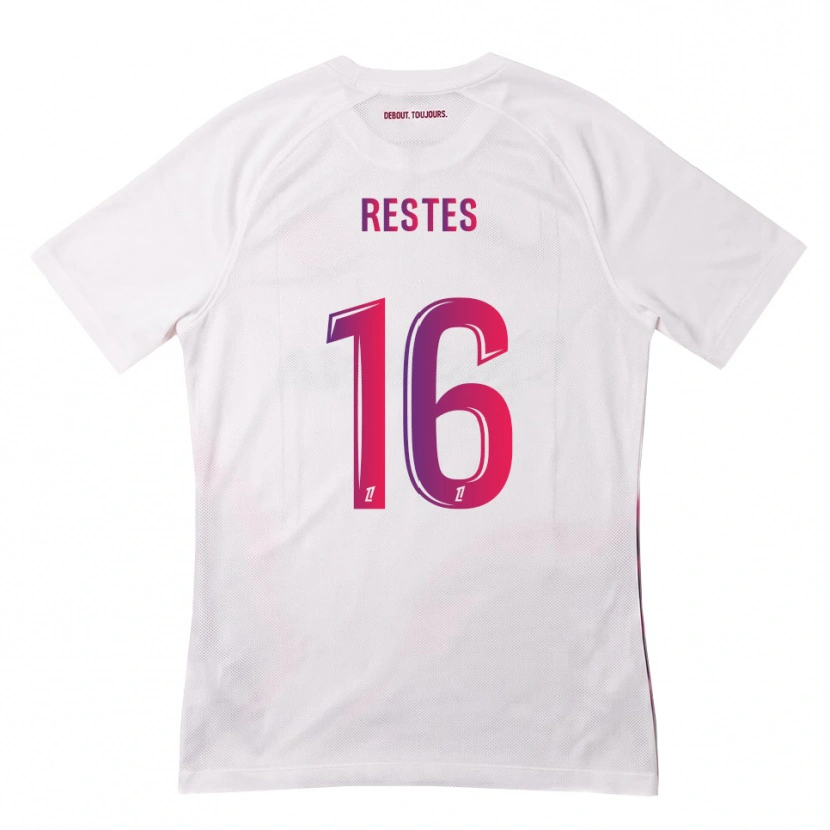 Danxen Kinder Guillaume Restes #16 Weiß Pink Lila Auswärtstrikot Trikot 2026/27 T-Shirt