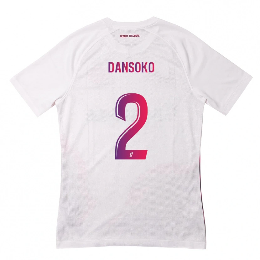Danxen Kinder Mohamed Dansoko #2 Weiß Pink Lila Auswärtstrikot Trikot 2026/27 T-Shirt