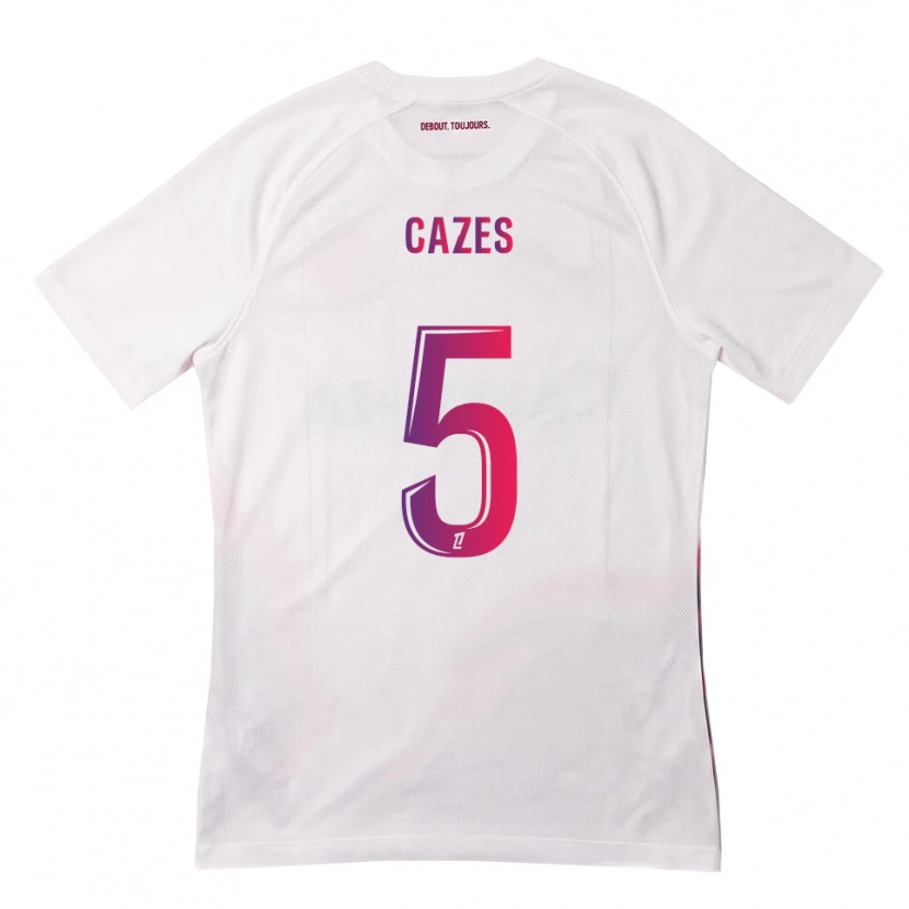 Danxen Kinder Manon Cazes #5 Weiß Pink Lila Auswärtstrikot Trikot 2026/27 T-Shirt