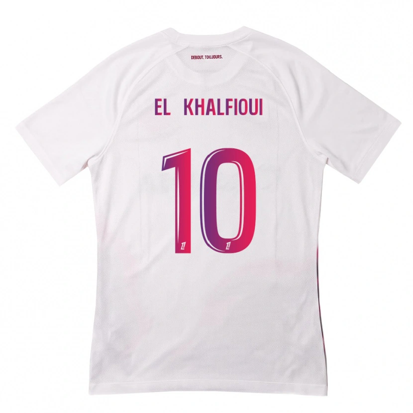 Danxen Kinder Zakari El Khalfioui #10 Weiß Pink Lila Auswärtstrikot Trikot 2026/27 T-Shirt