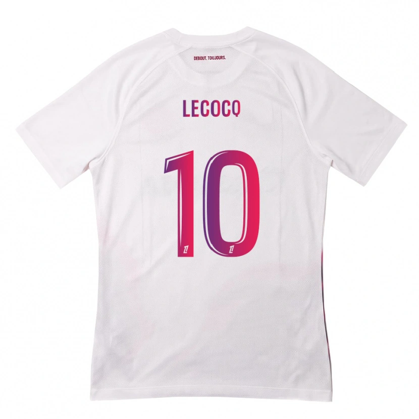 Danxen Kinder Anaëlle Lecocq #10 Weiß Pink Lila Auswärtstrikot Trikot 2026/27 T-Shirt