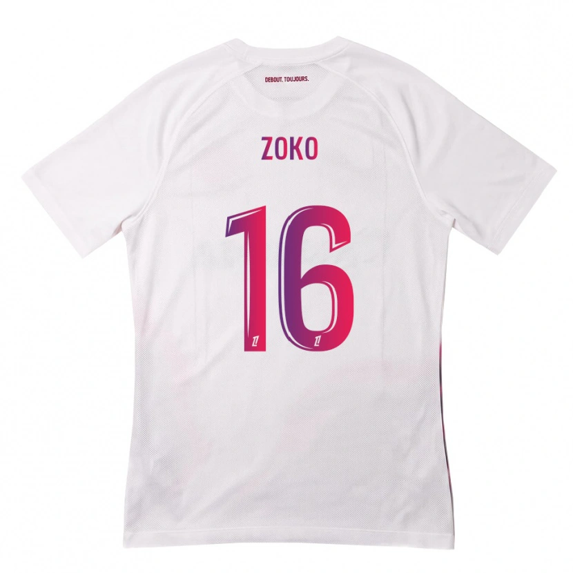 Danxen Kinder Nathan Zoko #16 Weiß Pink Lila Auswärtstrikot Trikot 2026/27 T-Shirt