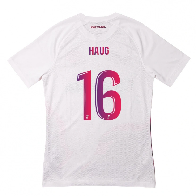 Danxen Kinder Kjetil Haug #16 Weiß Pink Lila Auswärtstrikot Trikot 2026/27 T-Shirt