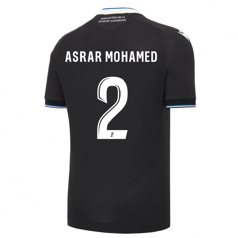 Danxen Kinder El Asrar Mohamed #2 Schwarz Blau Weiß Auswärtstrikot Trikot 2026/27 T-Shirt