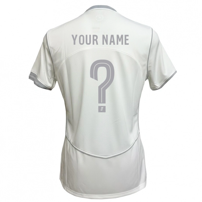 Danxen Kinder Ihren Namen #0 Weiß Grau Auswärtstrikot Trikot 2026/27 T-Shirt