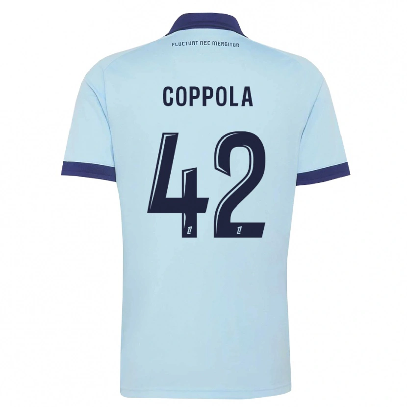 Danxen Kinder Diego Coppola #42 Kornblumenblau Schwarz Auswärtstrikot Trikot 2026/27 T-Shirt