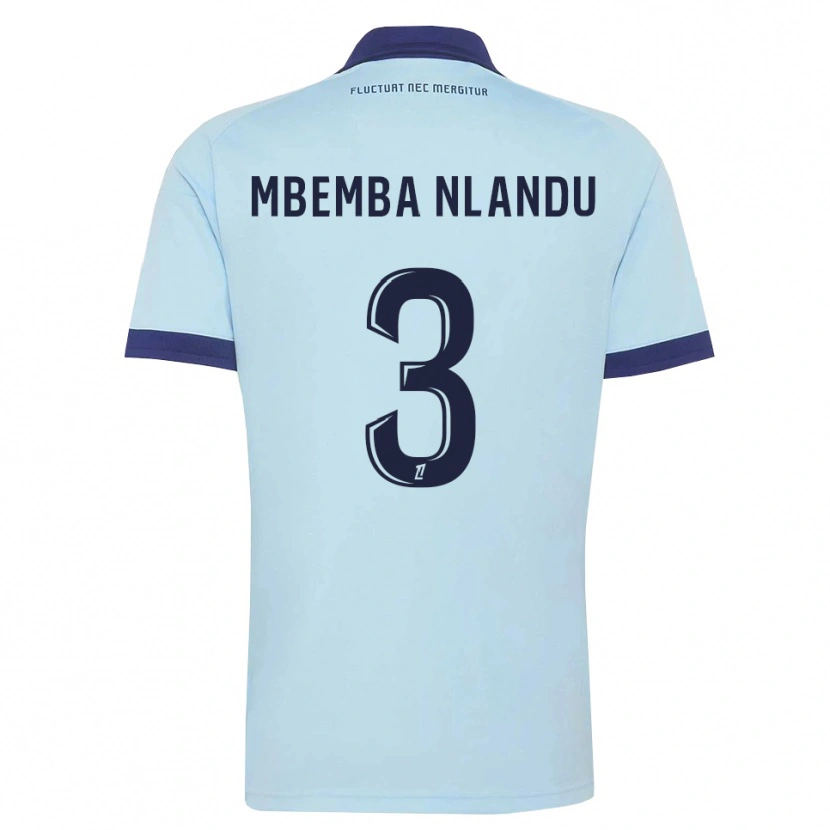Danxen Kinder Emmanuel Mbemba #3 Kornblumenblau Schwarz Auswärtstrikot Trikot 2026/27 T-Shirt