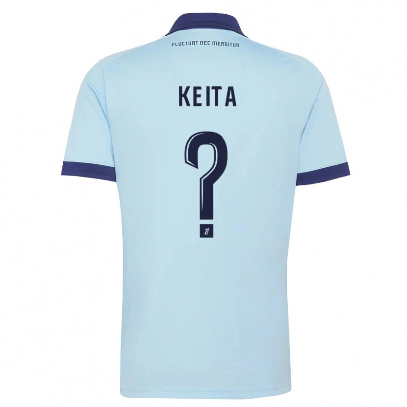 Danxen Kinder Djibril Keita #0 Kornblumenblau Schwarz Auswärtstrikot Trikot 2026/27 T-Shirt