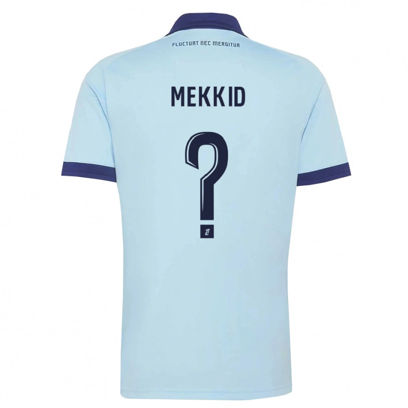 Danxen Kinder Ayoub Mekkid #0 Kornblumenblau Schwarz Auswärtstrikot Trikot 2026/27 T-Shirt