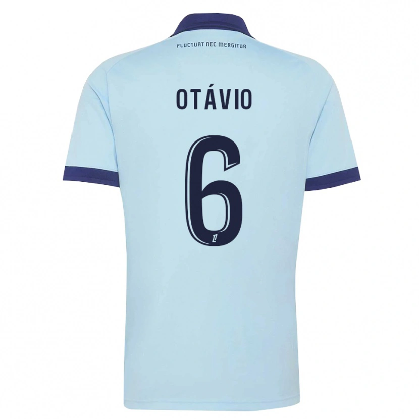 Danxen Kinder Otávio Ataíde Da Silva #6 Kornblumenblau Schwarz Auswärtstrikot Trikot 2026/27 T-Shirt