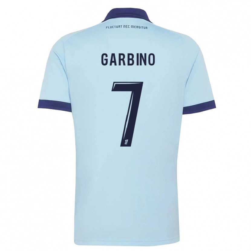 Danxen Kinder Maëlle Garbino #7 Kornblumenblau Schwarz Auswärtstrikot Trikot 2026/27 T-Shirt