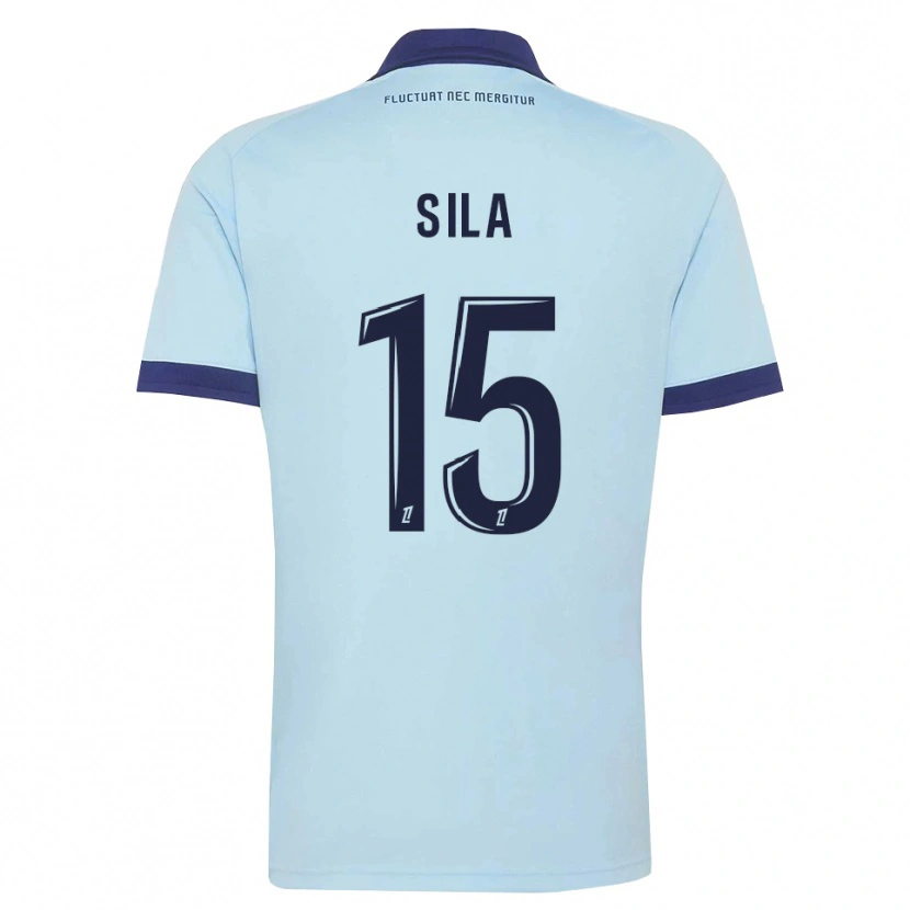 Danxen Kinder Oumar Sila #15 Kornblumenblau Schwarz Auswärtstrikot Trikot 2026/27 T-Shirt