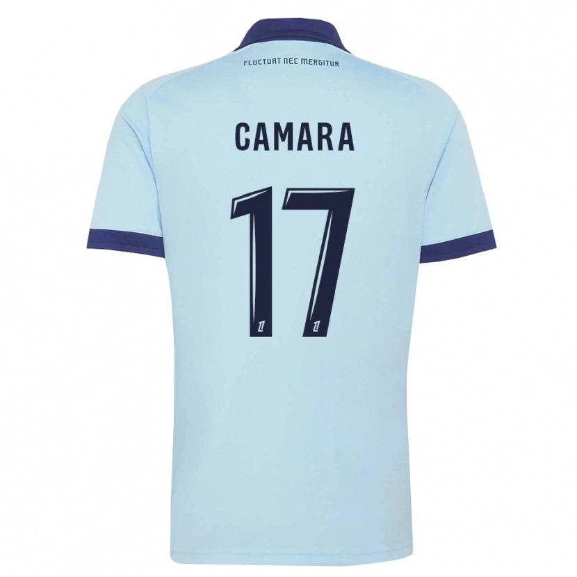 Danxen Kinder Adama Camara #17 Kornblumenblau Schwarz Auswärtstrikot Trikot 2026/27 T-Shirt