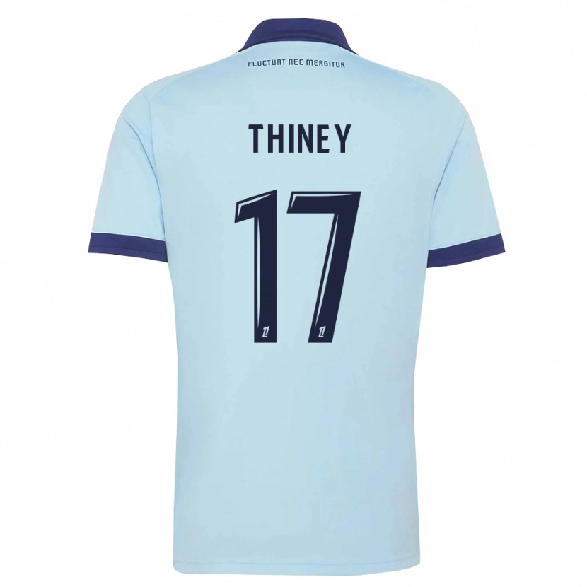 Danxen Kinder Gaëtane Thiney #17 Kornblumenblau Schwarz Auswärtstrikot Trikot 2026/27 T-Shirt