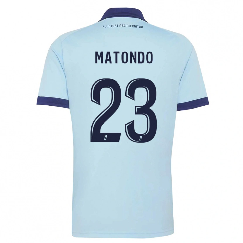 Danxen Kinder Rudy Matondo #23 Kornblumenblau Schwarz Auswärtstrikot Trikot 2026/27 T-Shirt