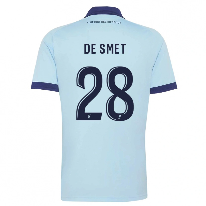 Danxen Kinder Thibault De Smet #28 Kornblumenblau Schwarz Auswärtstrikot Trikot 2026/27 T-Shirt