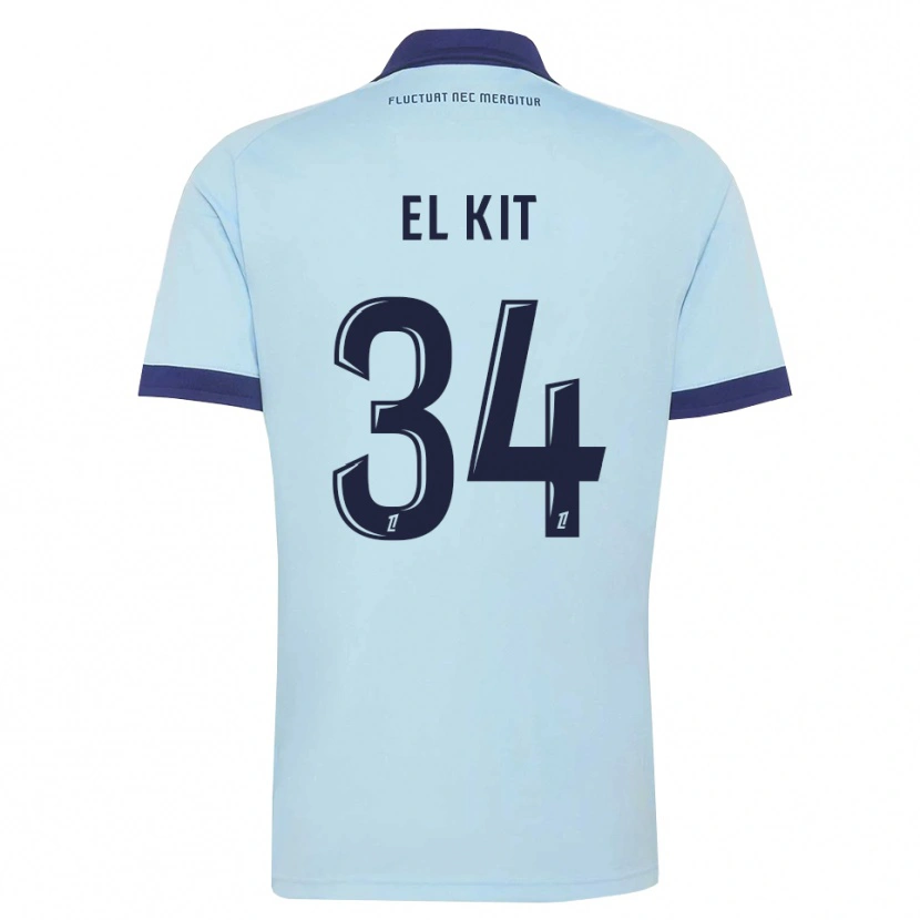 Danxen Kinder Kamil El Kit #34 Kornblumenblau Schwarz Auswärtstrikot Trikot 2026/27 T-Shirt