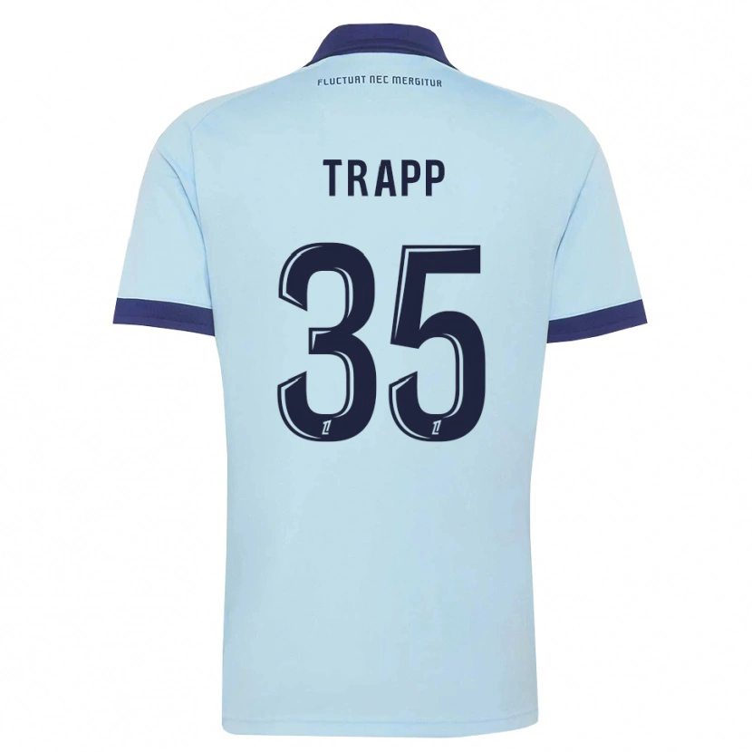 Danxen Kinder Kevin Trapp #35 Kornblumenblau Schwarz Auswärtstrikot Trikot 2026/27 T-Shirt