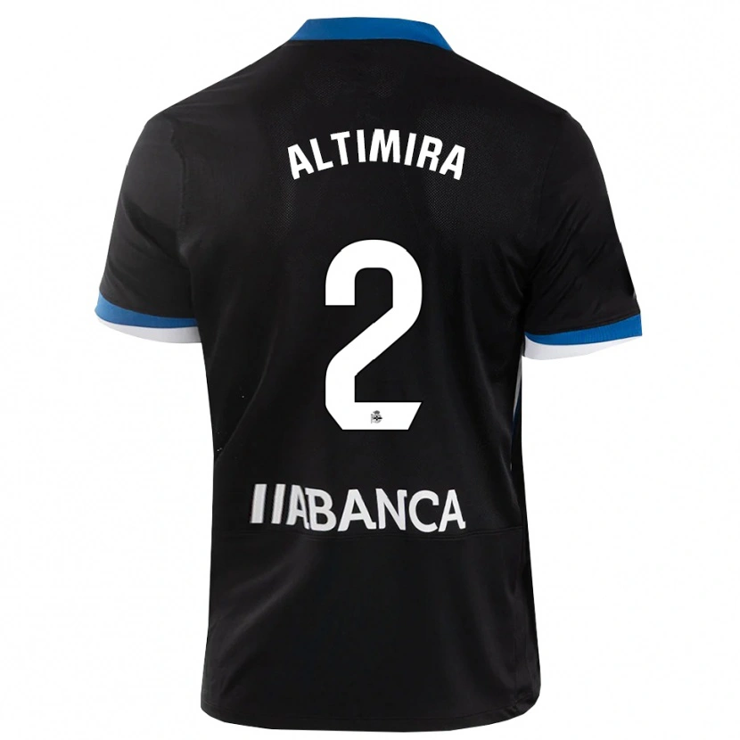 Danxen Kinder Adrià Altimira #2 Schwarz Blau Weiß Auswärtstrikot Trikot 2026/27 T-Shirt