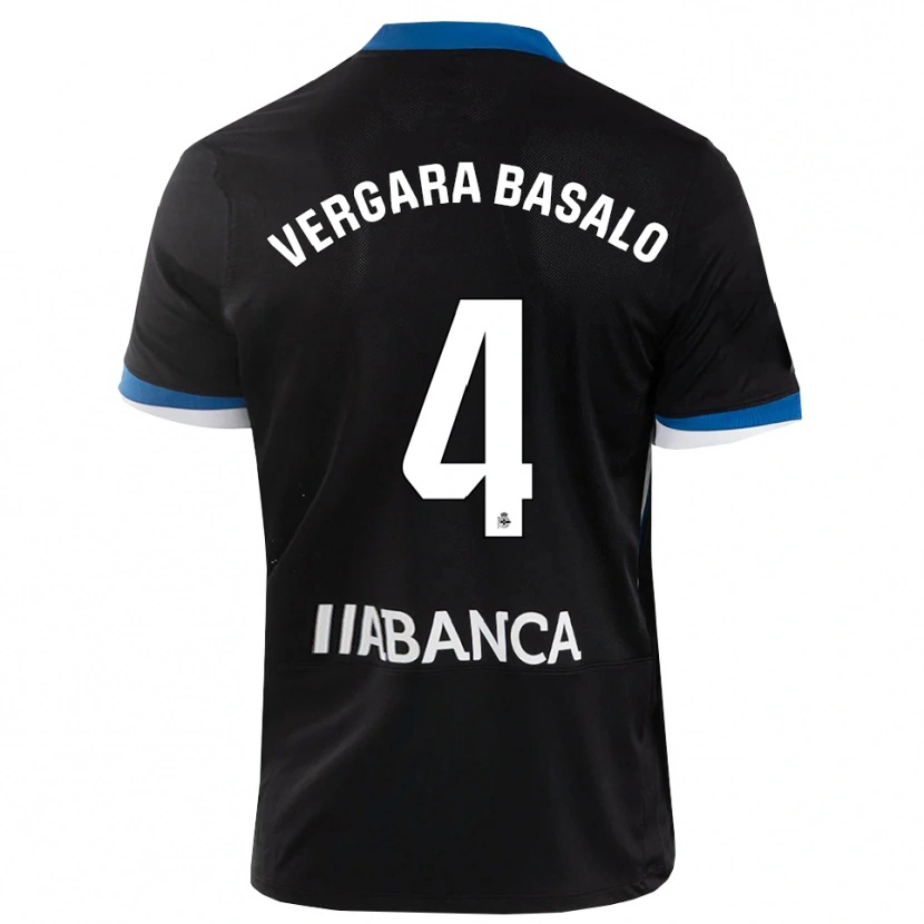 Danxen Kinder David Vergara #4 Schwarz Blau Weiß Auswärtstrikot Trikot 2026/27 T-Shirt