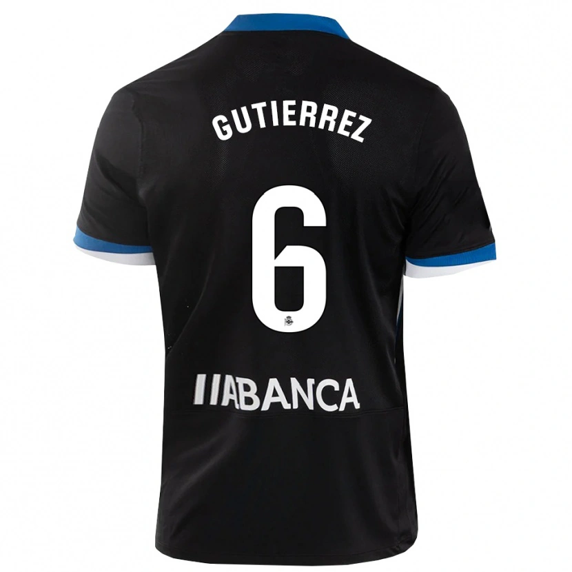 Danxen Kinder Paula Gutiérrez #6 Schwarz Blau Weiß Auswärtstrikot Trikot 2026/27 T-Shirt