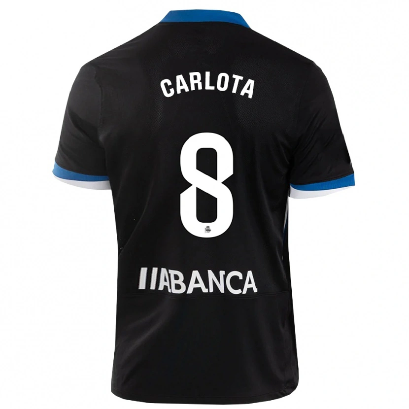 Danxen Kinder Carlota Sánchez #8 Schwarz Blau Weiß Auswärtstrikot Trikot 2026/27 T-Shirt