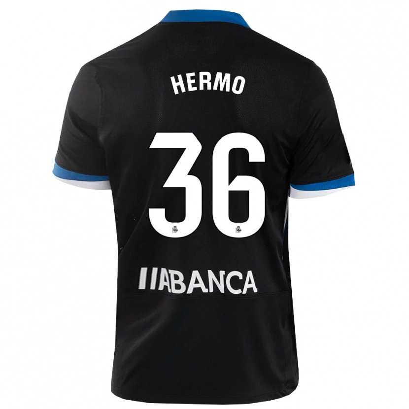 Danxen Kinder Mario Hermo #36 Schwarz Blau Weiß Auswärtstrikot Trikot 2026/27 T-Shirt