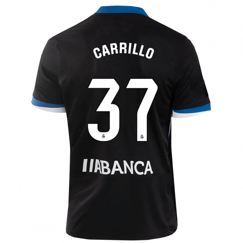 Danxen Kinder Noé Carrillo #37 Schwarz Blau Weiß Auswärtstrikot Trikot 2026/27 T-Shirt