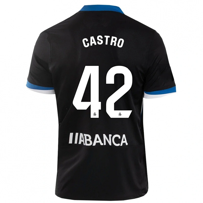 Danxen Kinder Lucas Castro #42 Schwarz Blau Weiß Auswärtstrikot Trikot 2026/27 T-Shirt